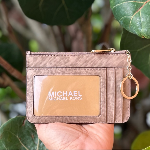 Michael Kors Jet Set Travel Small Coin ID Key Wallet Truffle - Picture 5 of 7